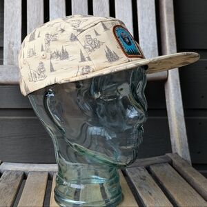 NWOT Teton Gravity Research Smokey The Bear 5 Panel Hat Butter Yellow One Size